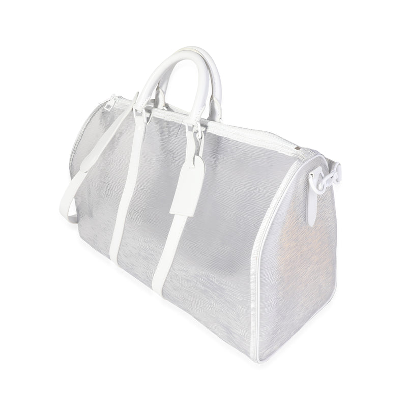 Louis Vuitton Clear Epi Pvc Wavy Keepall Bandoulière 50 White Plastic/rubber Handbag