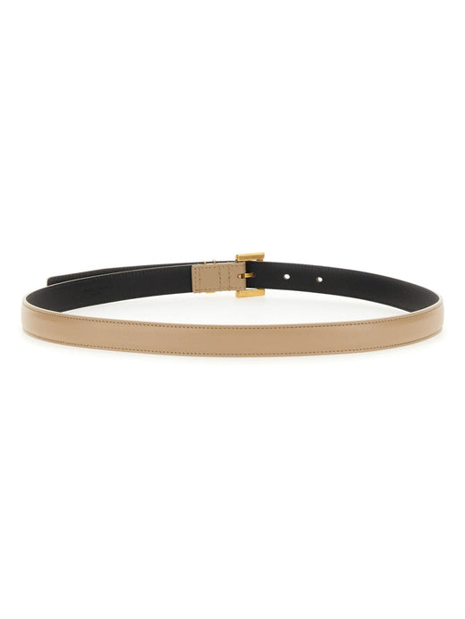 Saint Laurent Cassandre Belt — Beige Calfskin