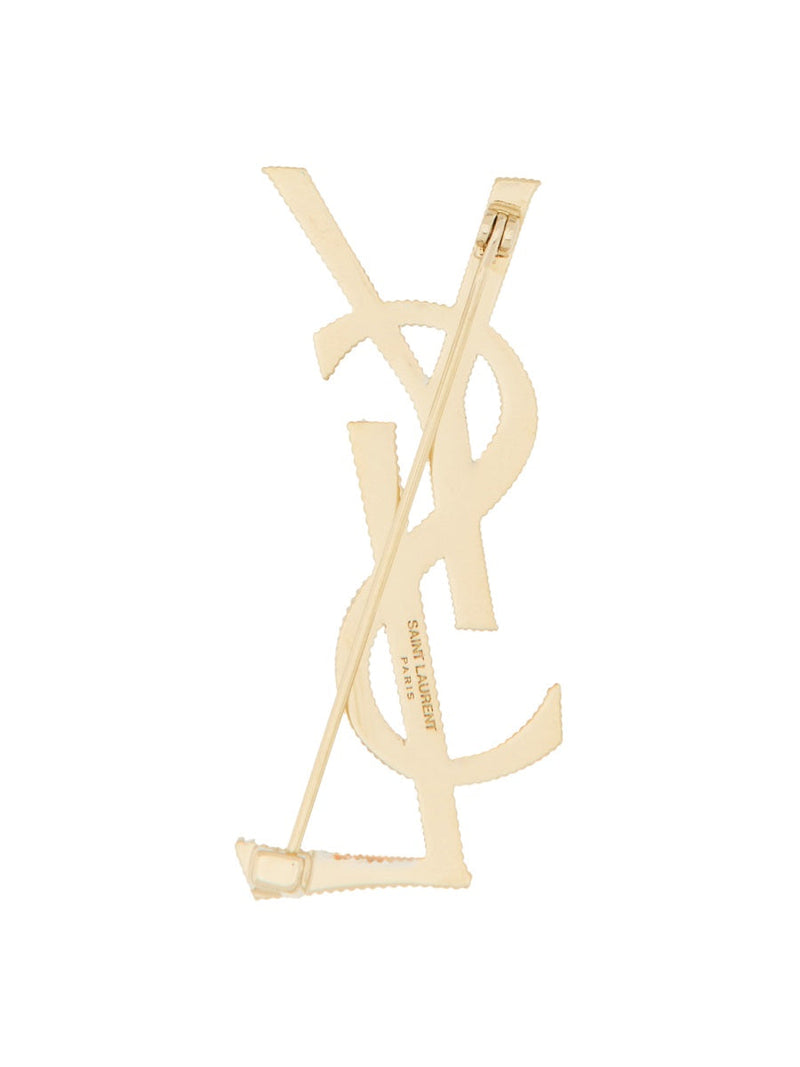 Saint Laurent Cassandre Brooch — Gold Brass Brooches & Pins