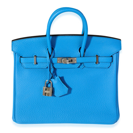 Hermès Bleu Zanzibar Togo Birkin 25 Phw Blue Leather Handbag