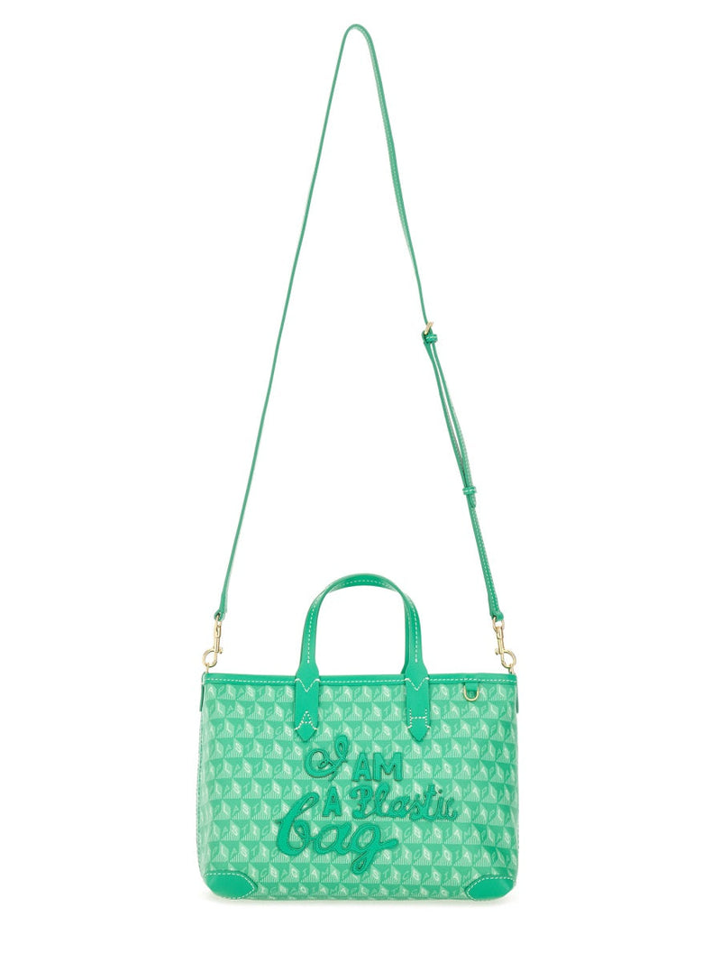 Anya Hindmarch Plastic Bag Pattern Tote — Green Cowhide - Bos Taurus