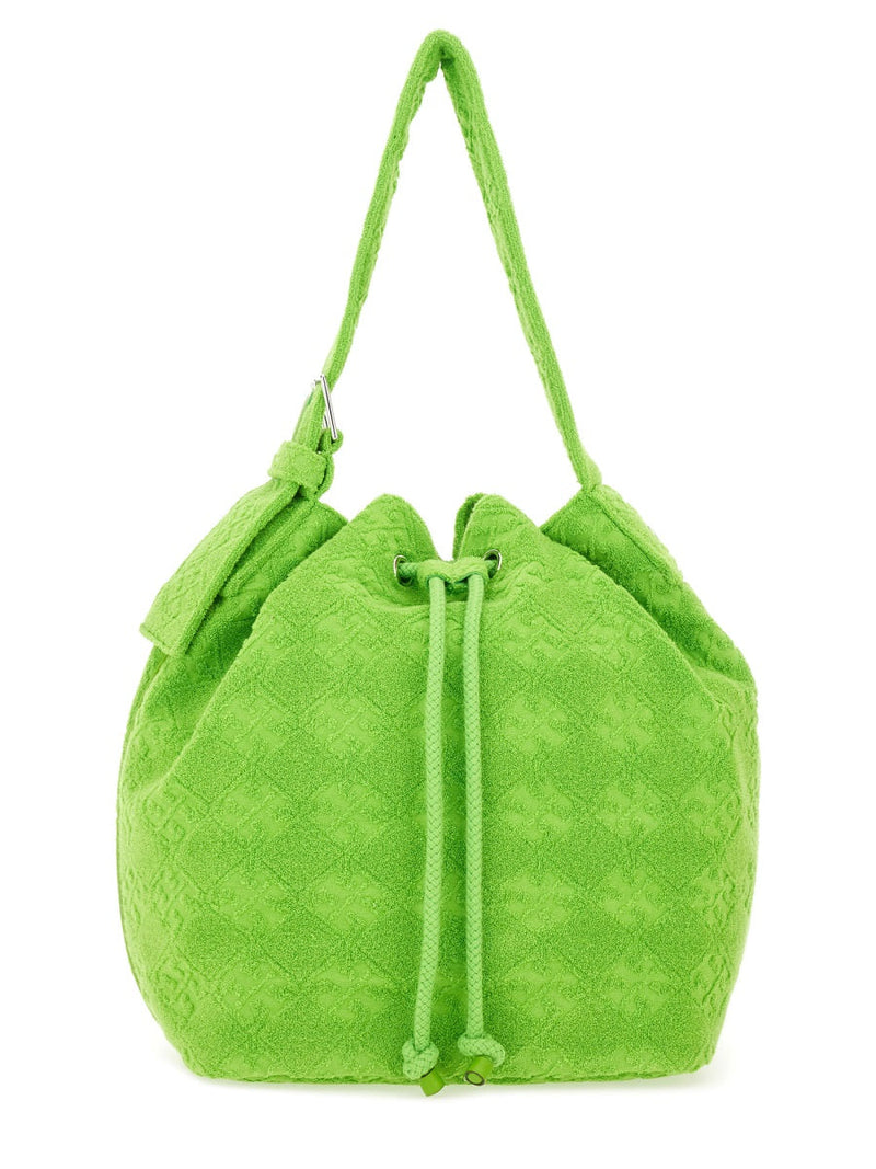 Tory Burch Bucket Bag — Green Cotton