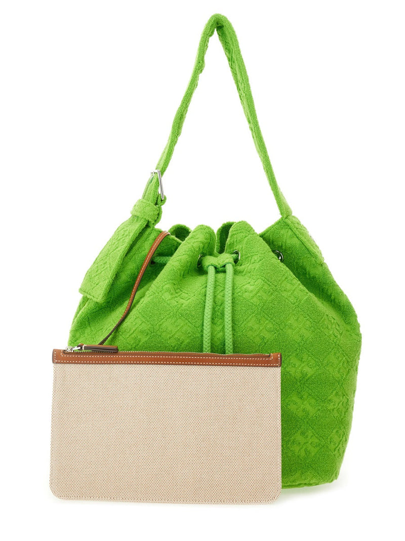 Tory Burch Bucket Bag — Green Cotton