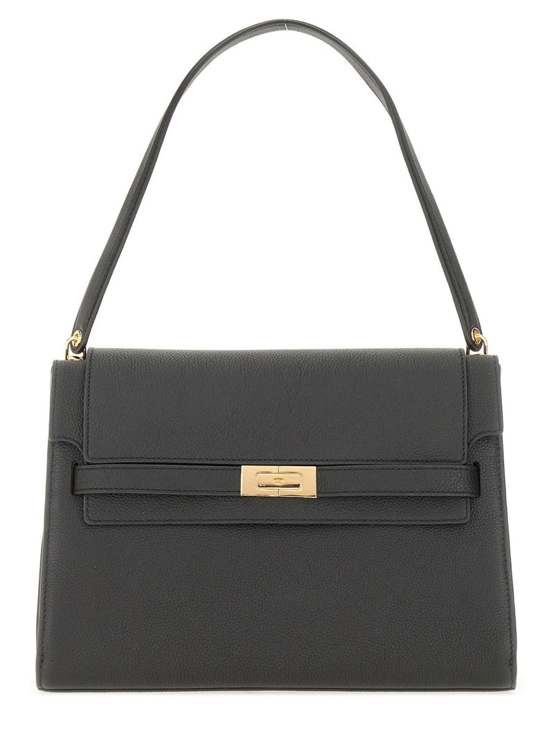 Tory Burch Lee Radziwill Shoulder Bag — Black Cow Leather