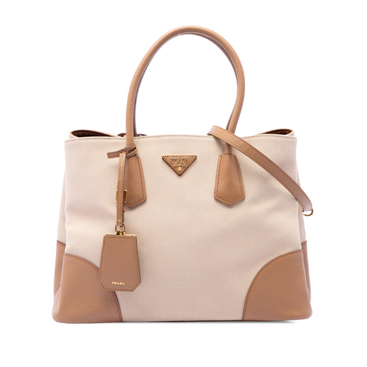 Medium Canvas and Saffiano Cuir Double Satchel - Image 1