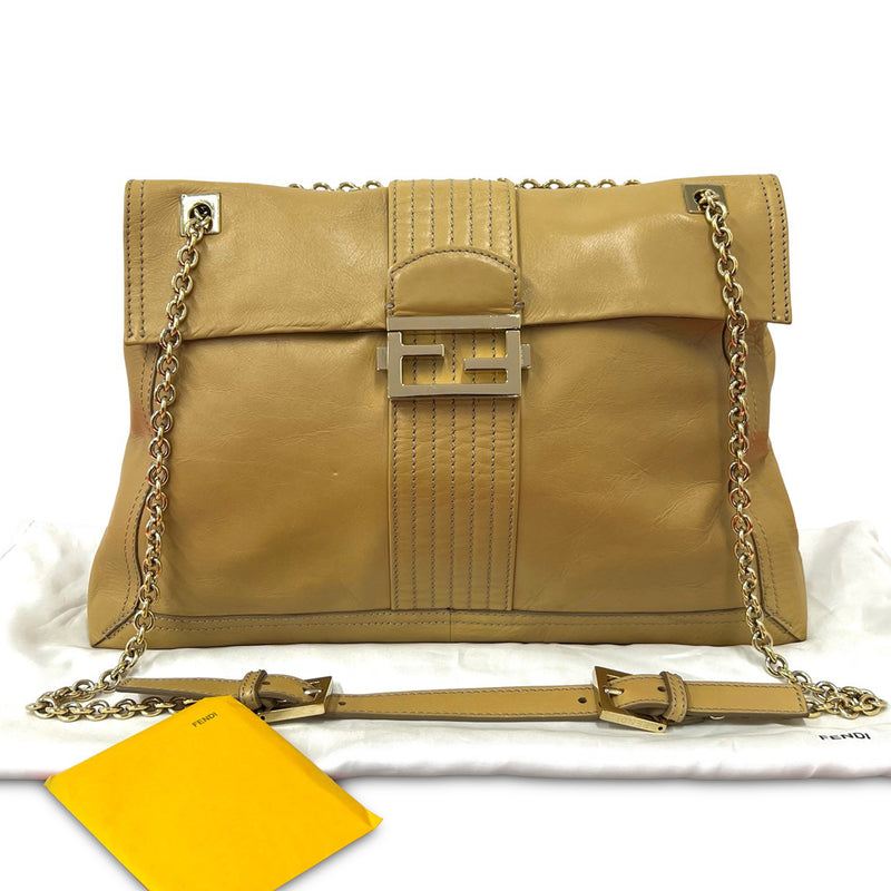 Leather Maxi Baguette Flap Bag - Image 10