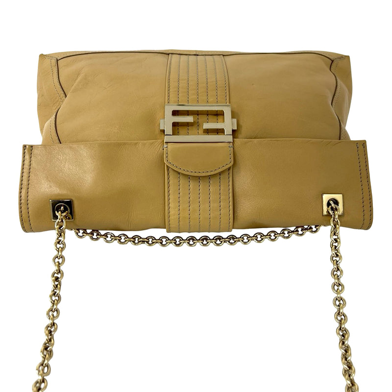 Leather Maxi Baguette Flap Bag - Image 9