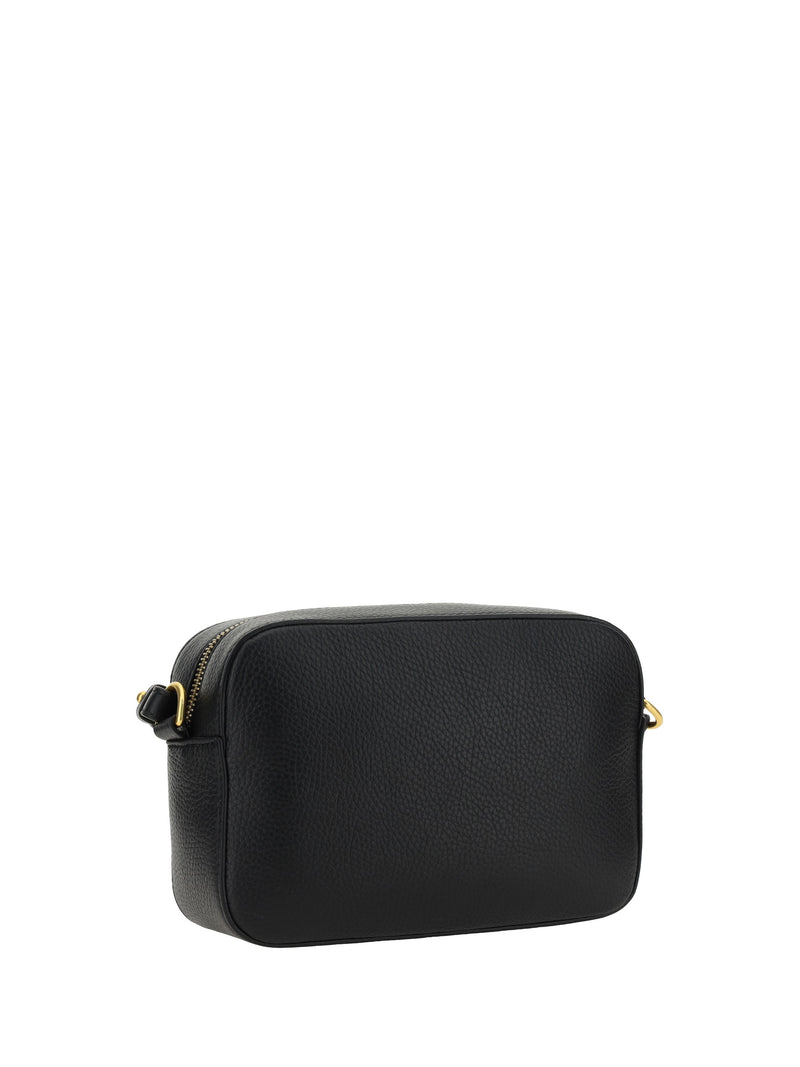 Coccinelle Shoulder Bag — Black Calf Leather Bos Taurus