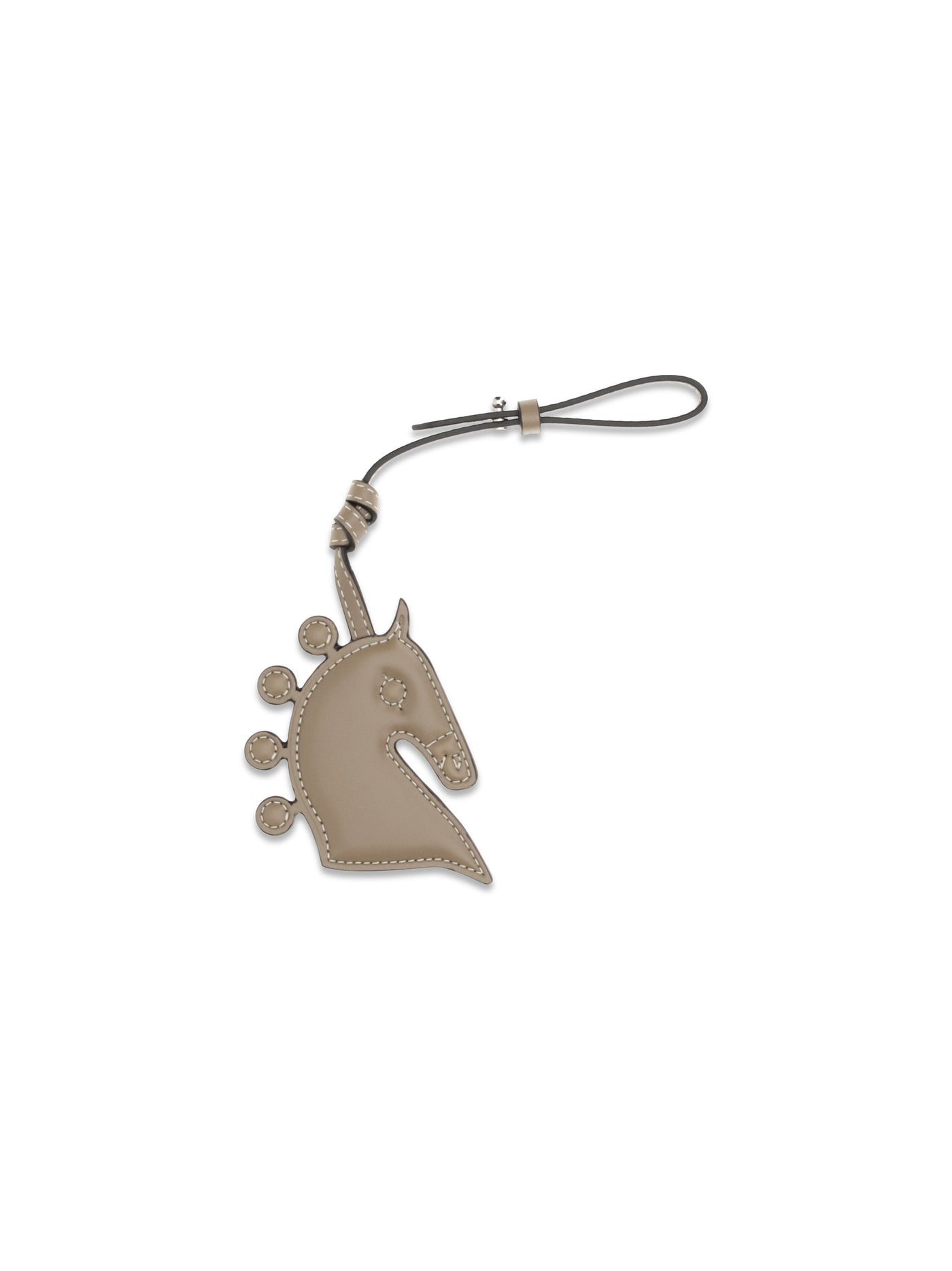 Max Mara Leather Charm Key Case — Taupe Calf Keychains