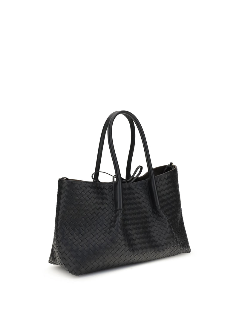 Bottega Veneta Pinacoteca Tote Bag — Black Calf Leather