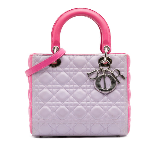 Medium Bicolor Lambskin Cannage Lady Dior - Image 1