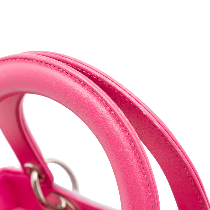 Medium Bicolor Lambskin Cannage Lady Dior - Image 12