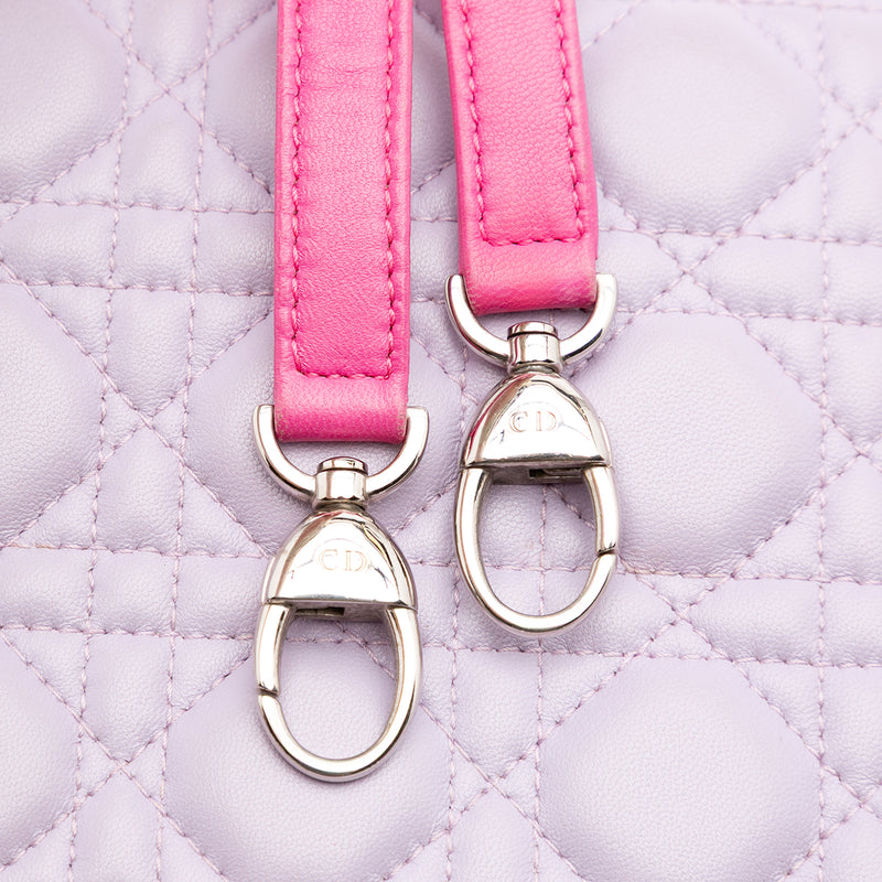 Medium Bicolor Lambskin Cannage Lady Dior - Image 13