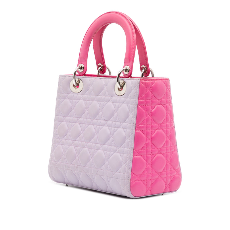 Medium Bicolor Lambskin Cannage Lady Dior - Image 2
