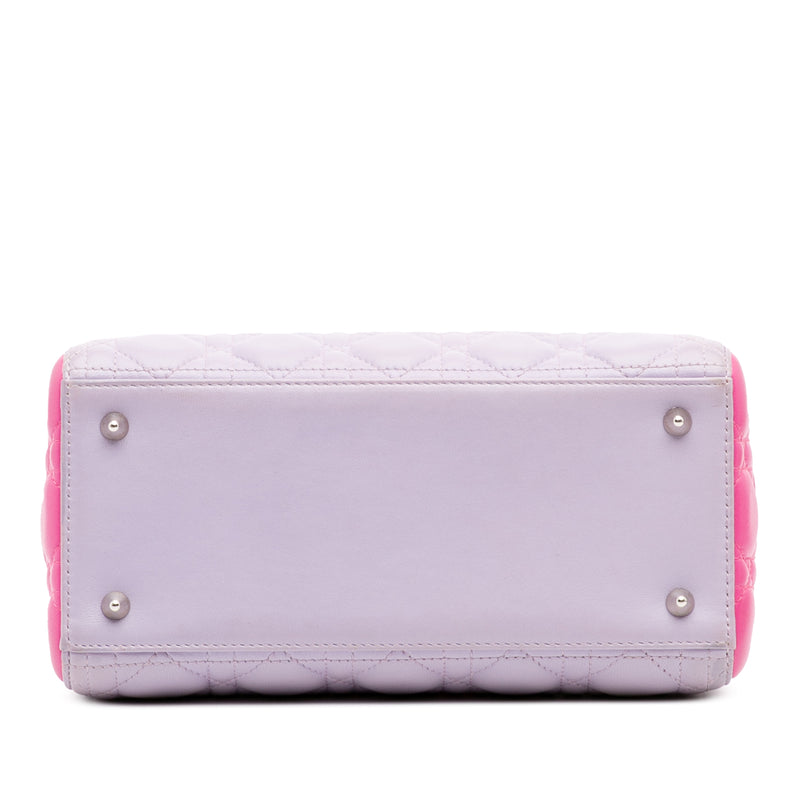 Medium Bicolor Lambskin Cannage Lady Dior - Image 3