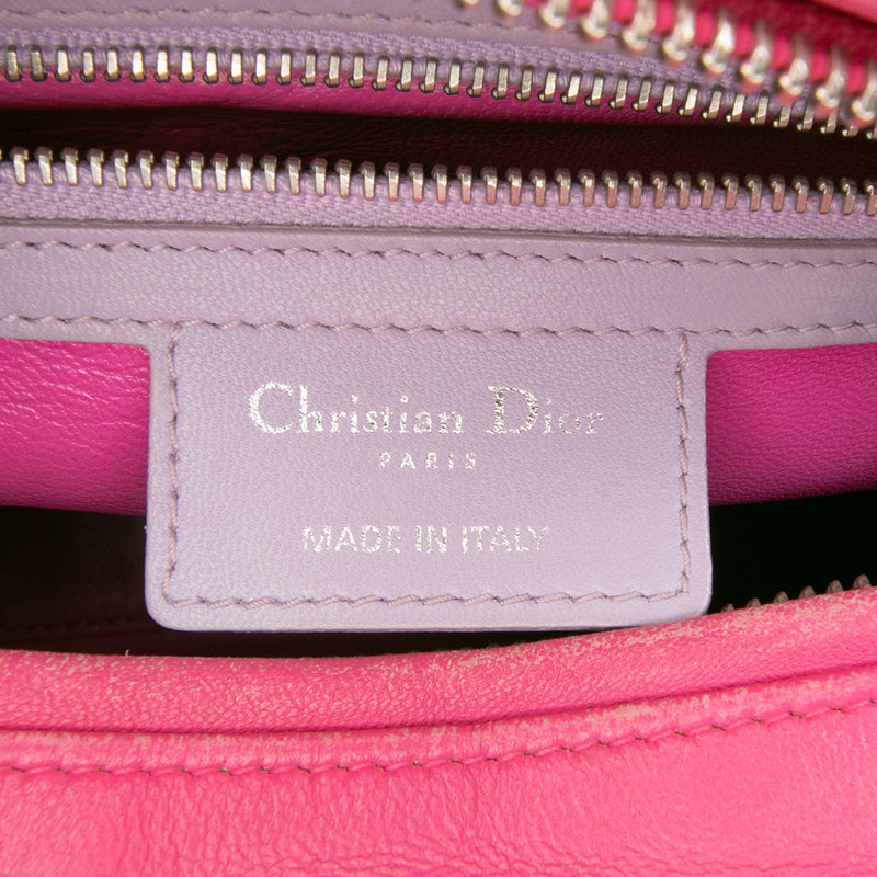 Medium Bicolor Lambskin Cannage Lady Dior - Image 5