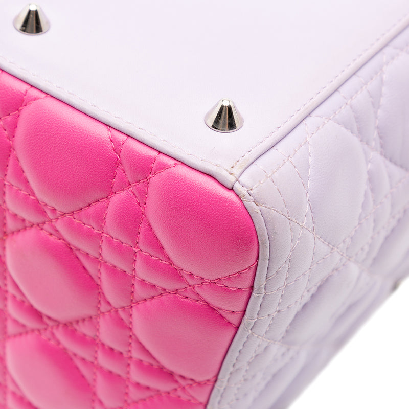 Medium Bicolor Lambskin Cannage Lady Dior - Image 9