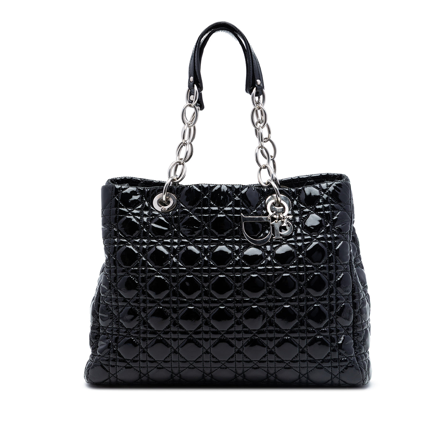 Large Patent Cannage Lady Dior Soft Shopping Tote - Image 1