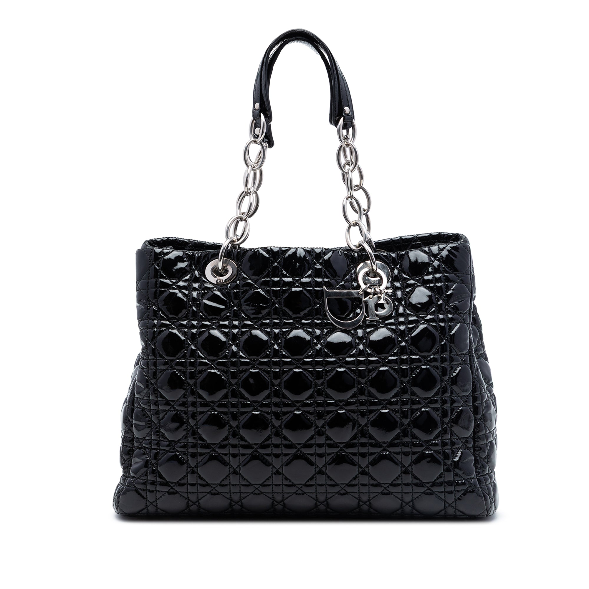 Large Patent Cannage Lady Dior Soft Shopping Tote - Image 1