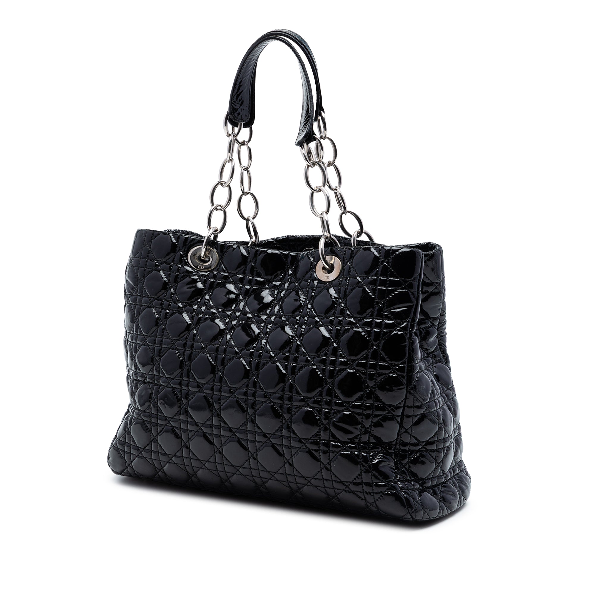 Large Patent Cannage Lady Dior Soft Shopping Tote - Image 2