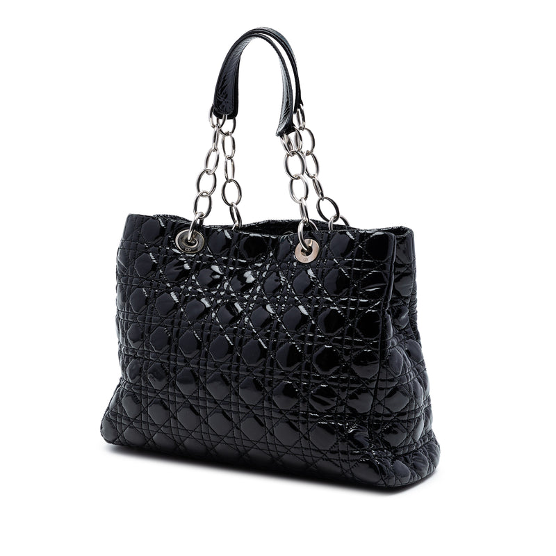 Large Patent Cannage Lady Dior Soft Shopping Tote - Image 2