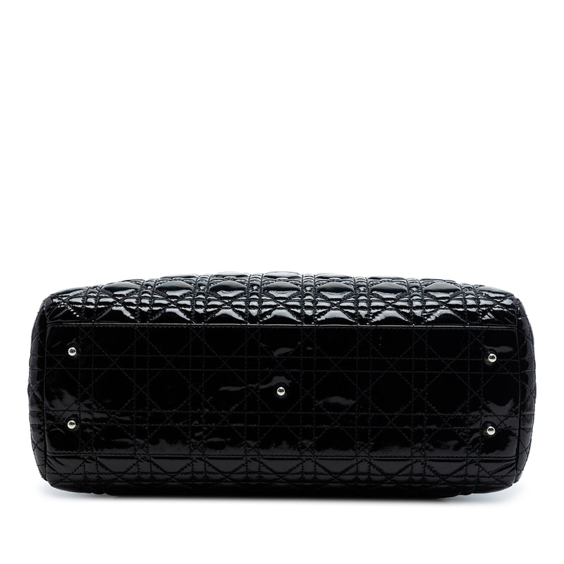 Large Patent Cannage Lady Dior Soft Shopping Tote - Image 3