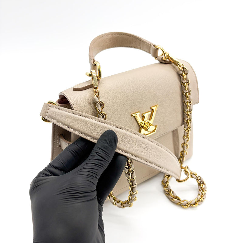 Louis Vuitton Lockme Ever Leather Beige Bag