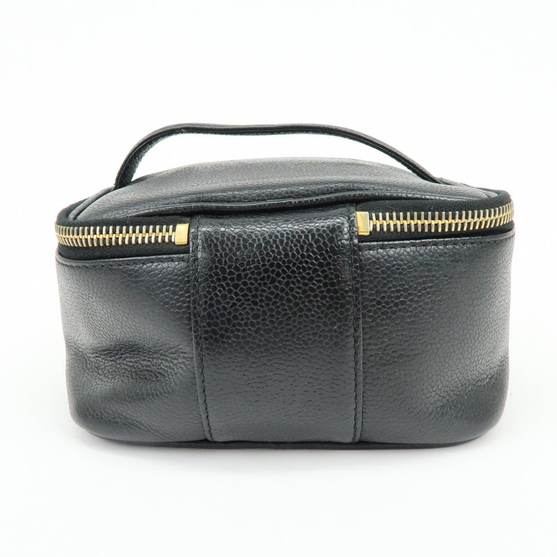 Chanel Vintage Timeless Cosmetic Case Caviar Black Leather Bag