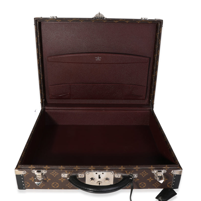 Louis Vuitton Monogram Macassar President Briefcase Black; Brown Coated Canvas; Leather Handbag