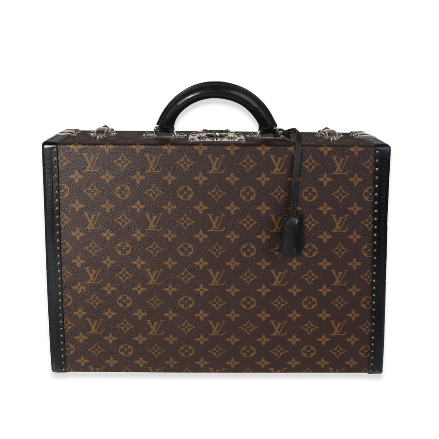 Louis Vuitton Monogram Macassar President Briefcase Black; Brown Coated Canvas; Leather Handbag
