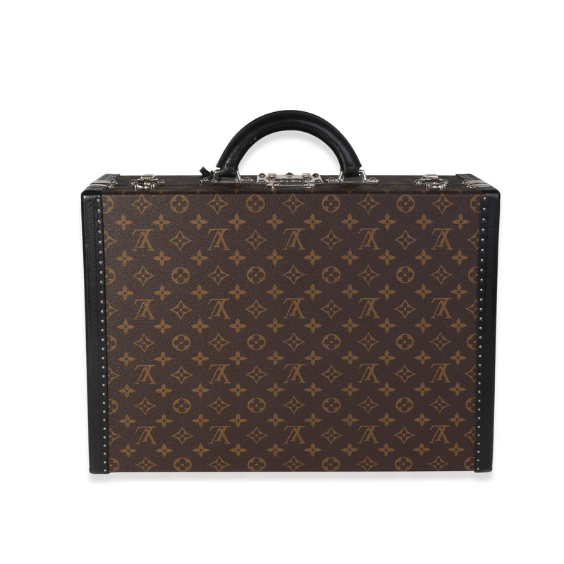 Louis Vuitton Monogram Macassar President Briefcase Black; Brown Coated Canvas; Leather Handbag