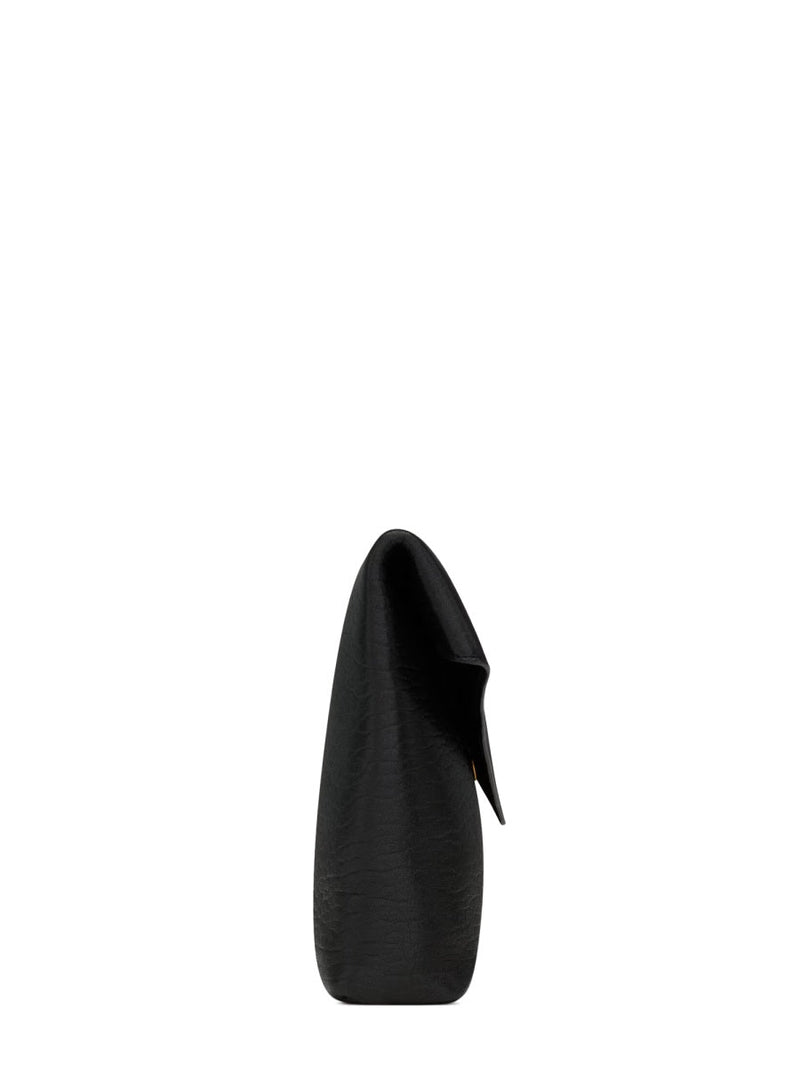 Saint Laurent Cassandre Clutch — Black Lambskin