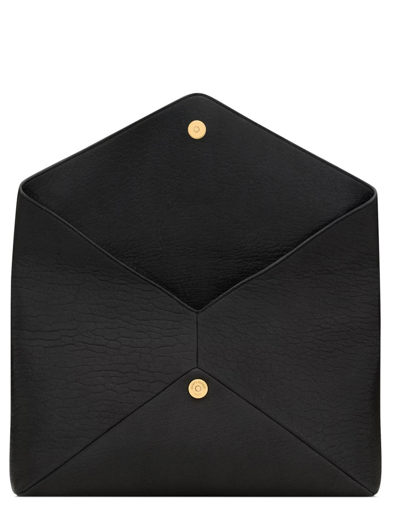 Saint Laurent Cassandre Clutch — Black Lambskin