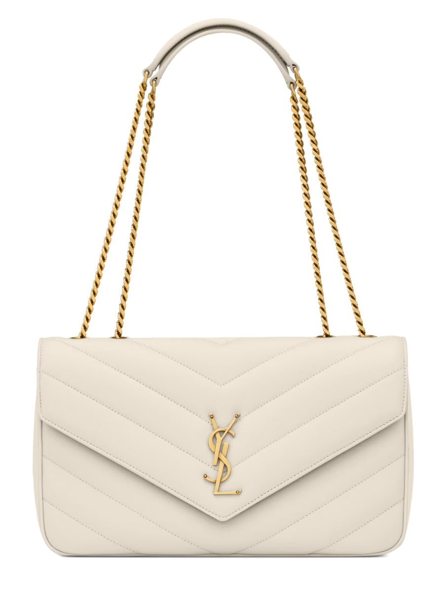 Saint Laurent Shoulder Bag — White Leather