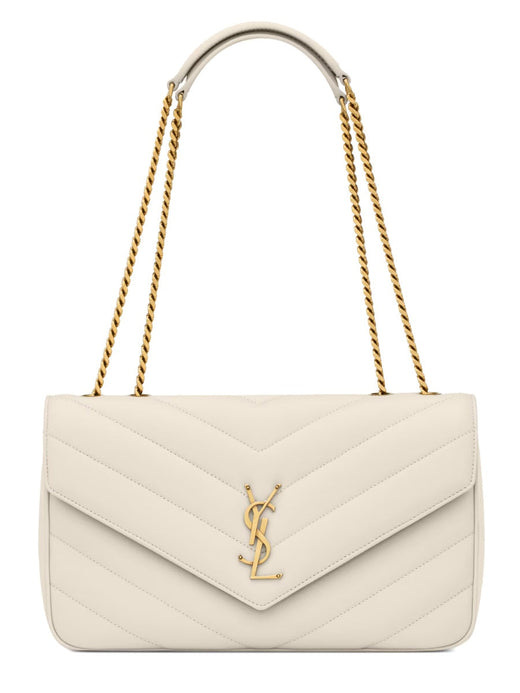 Saint Laurent Shoulder Bag — White Leather