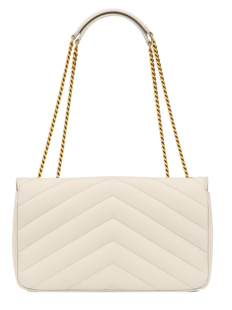 Saint Laurent Shoulder Bag — White Leather