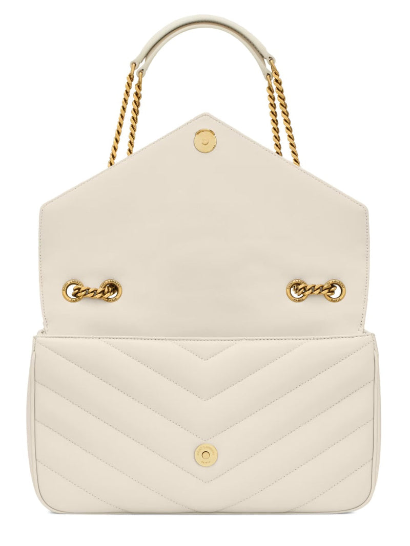 Saint Laurent Shoulder Bag — White Leather