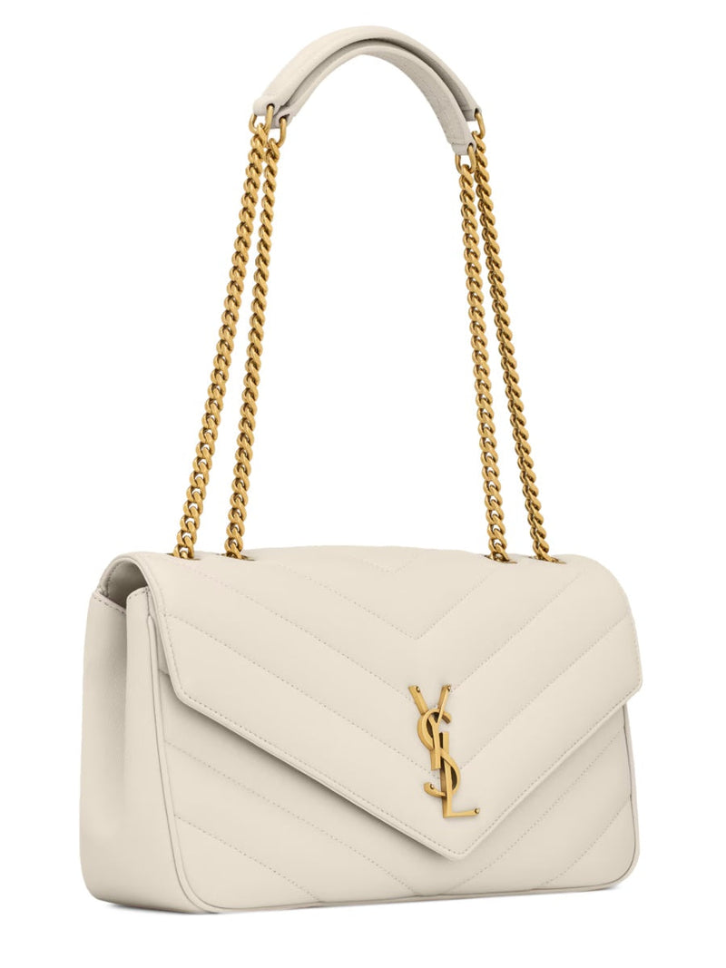 Saint Laurent Shoulder Bag — White Leather