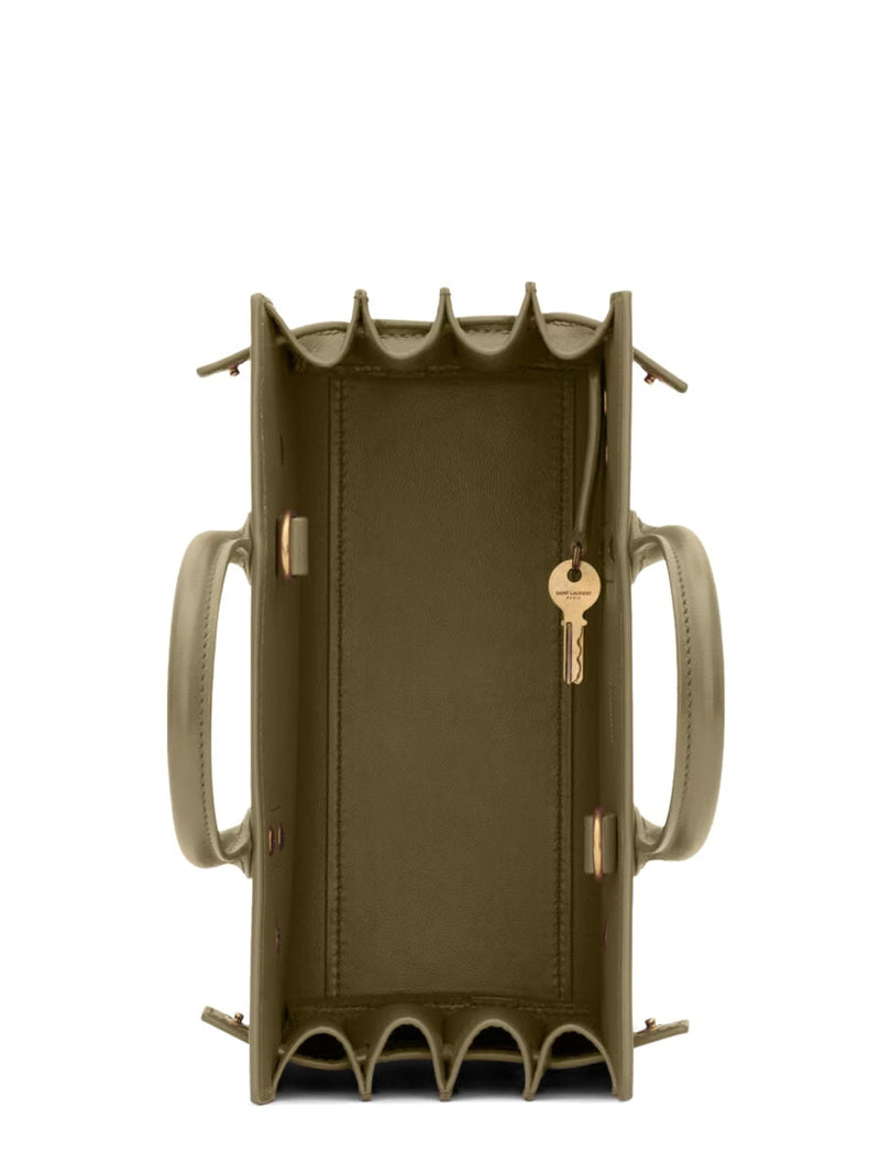 Saint Laurent Top Handle Bag — Green Calfskin