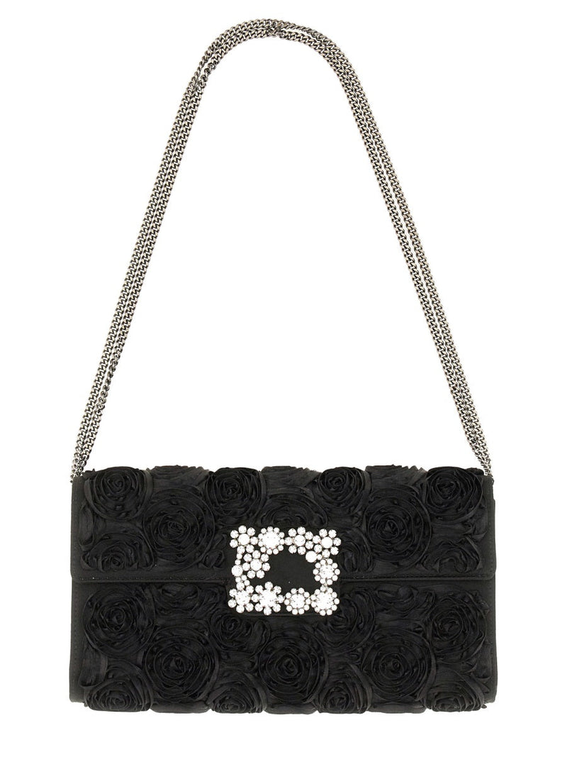 Roger Vivier Clutch — Black Viscose Silk