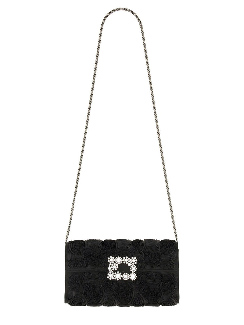Roger Vivier Clutch — Black Viscose Silk