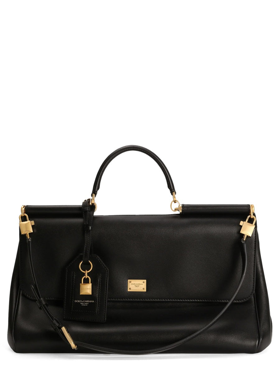 Dolce & Gabbana My Sicily Shoulder Bag — Black Leather