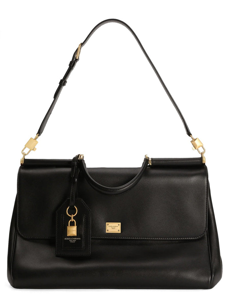 Dolce & Gabbana My Sicily Shoulder Bag — Black Leather