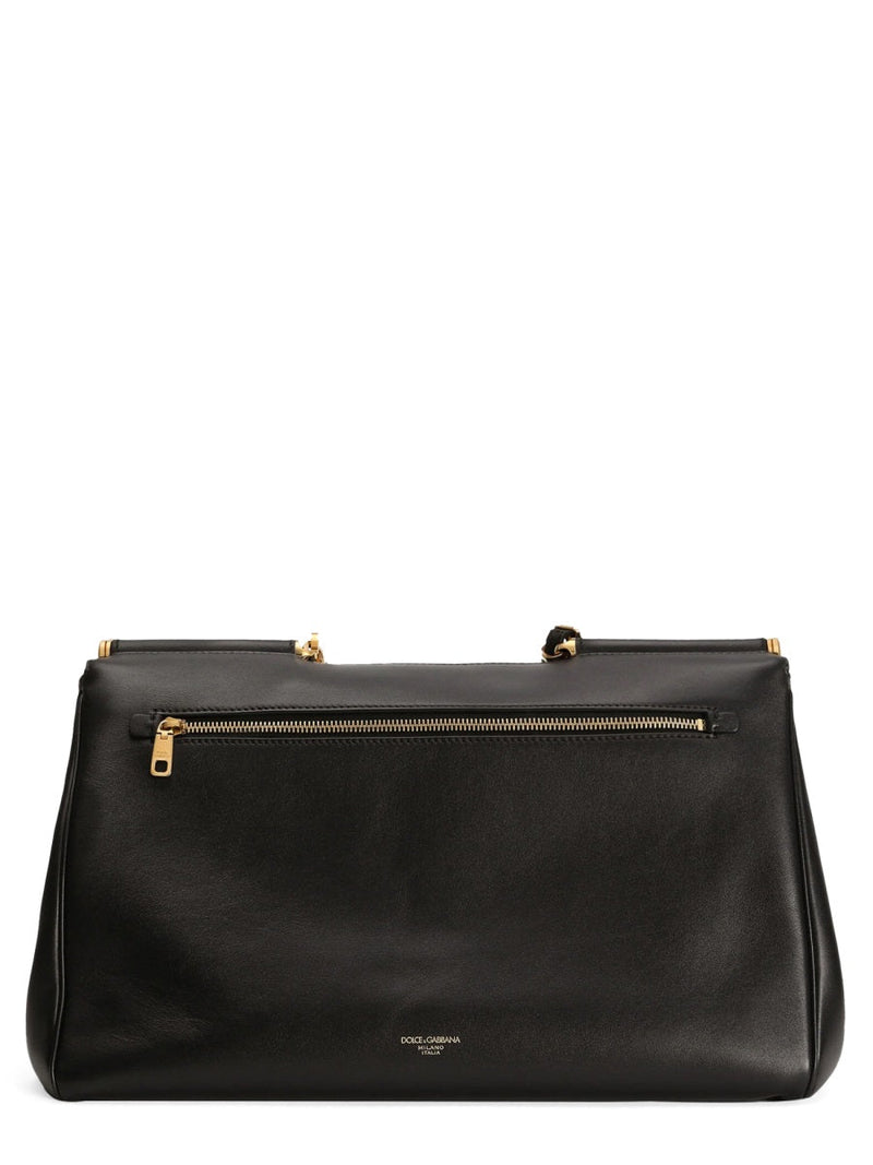Dolce & Gabbana My Sicily Shoulder Bag — Black Leather