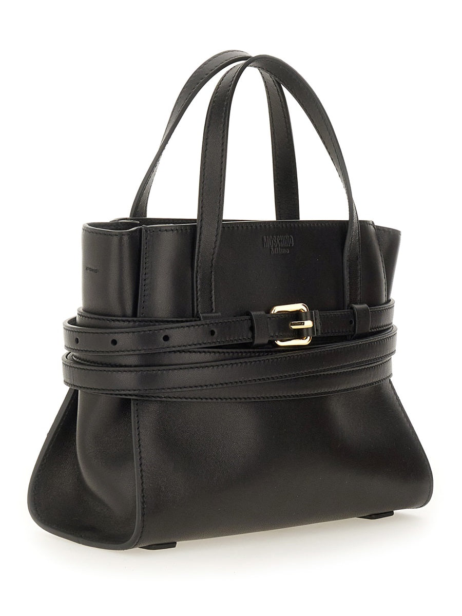 Moschino Shoulder Bag — Black Leather