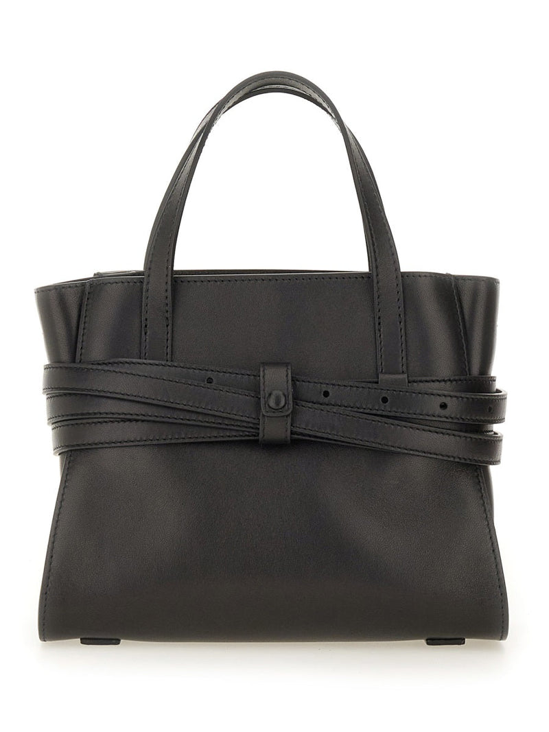 Moschino Shoulder Bag — Black Leather
