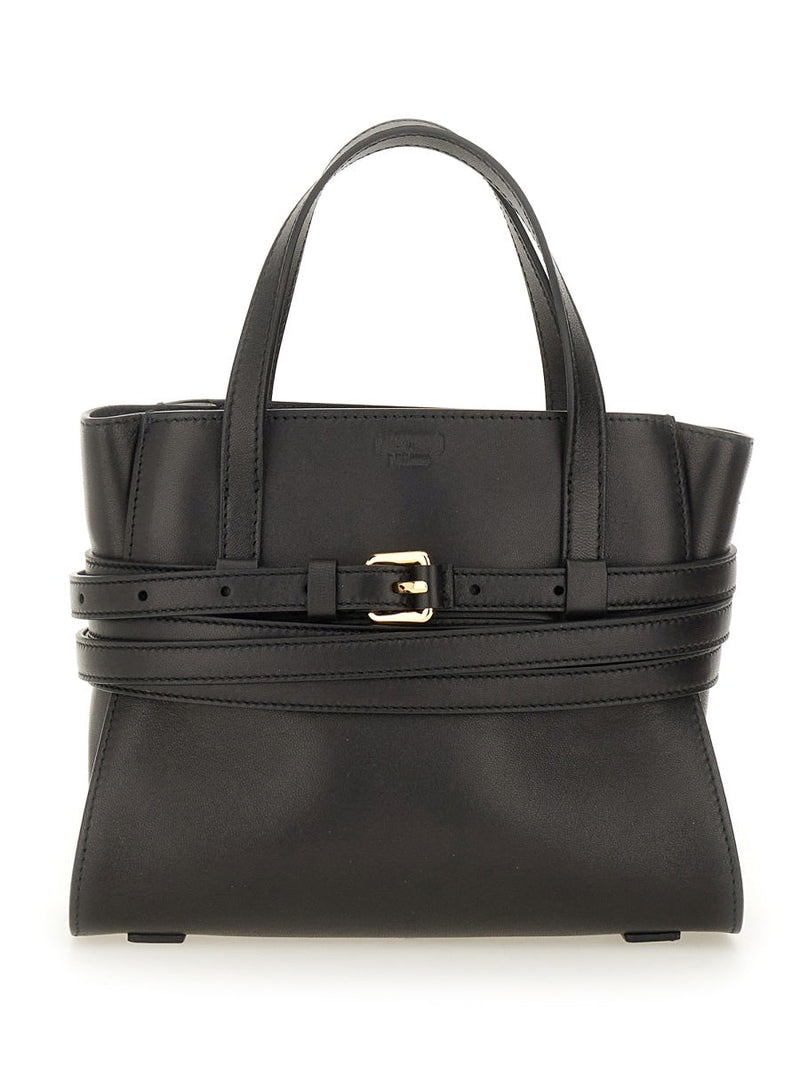 Moschino Shoulder Bag — Black Leather