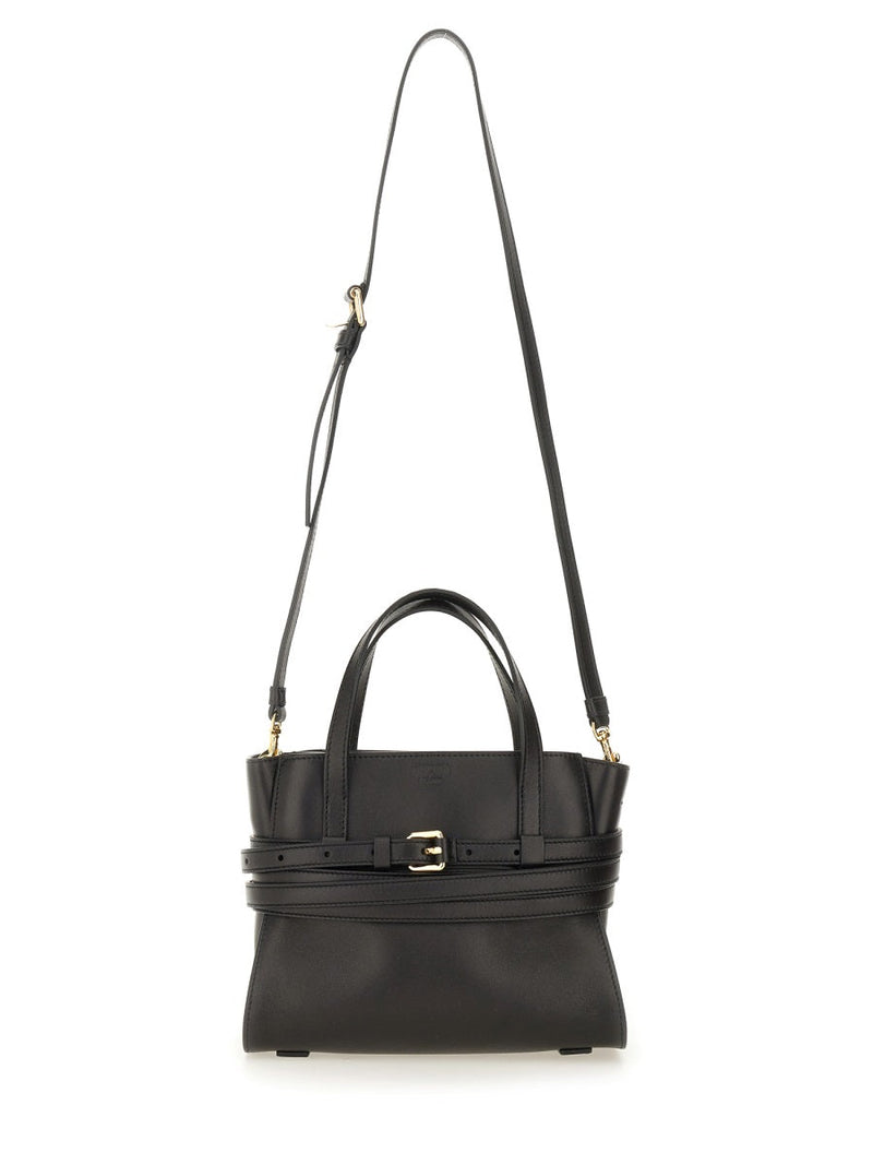 Moschino Shoulder Bag — Black Leather