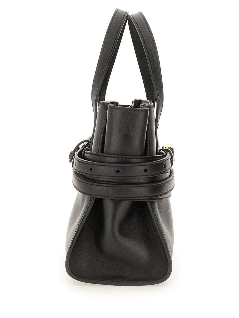 Moschino Shoulder Bag — Black Leather