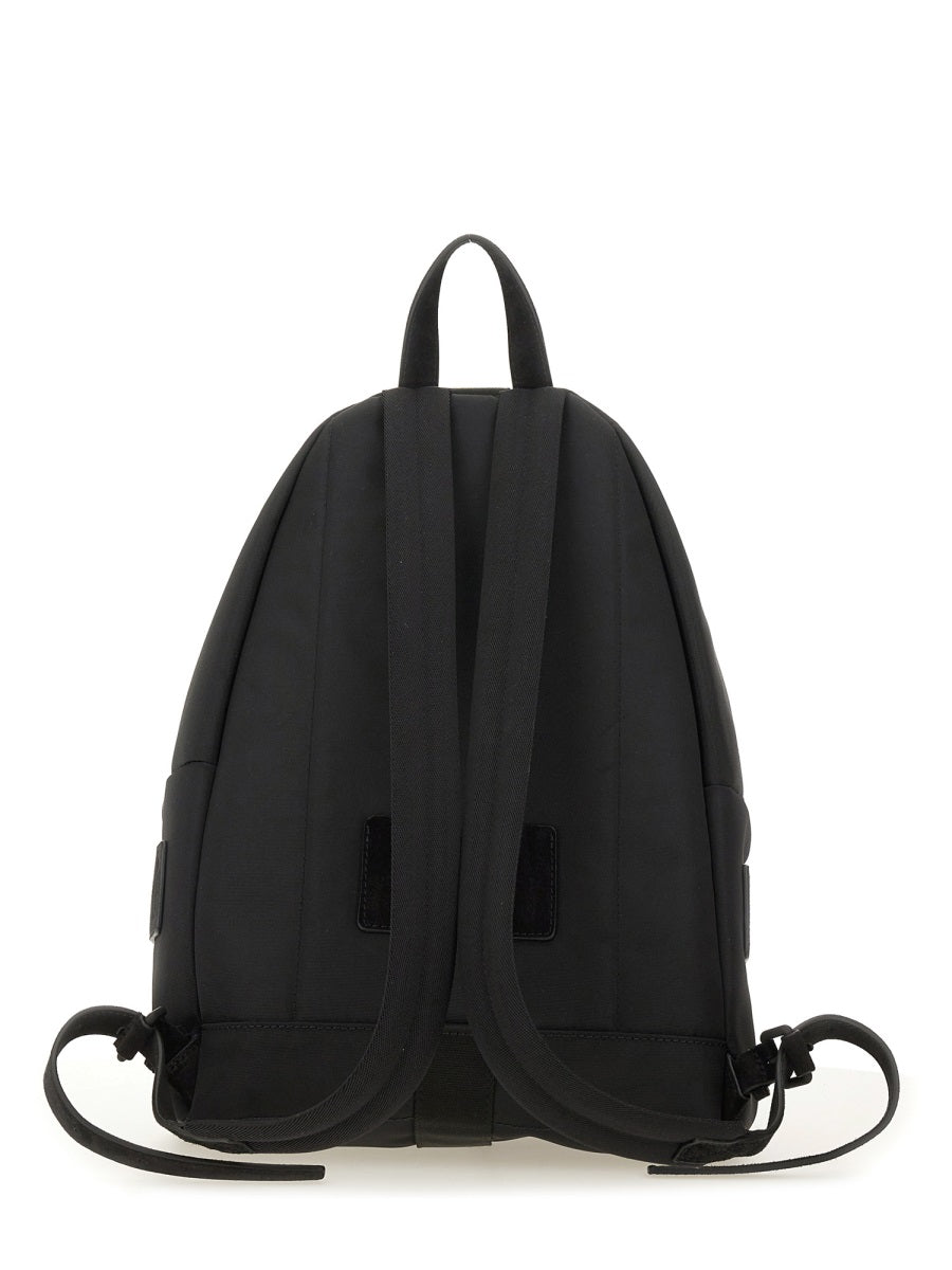 Moschino Logo-Embroidered Backpack — Black Polyester